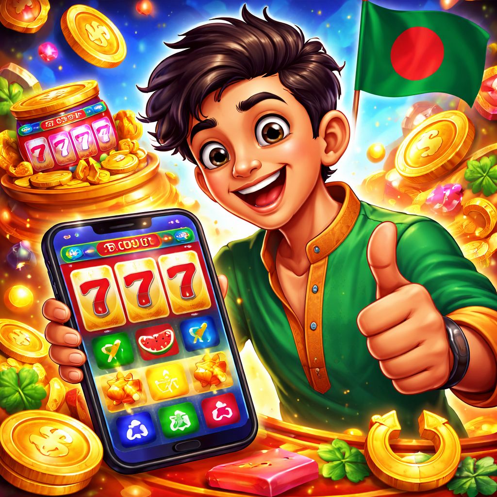 EK6666 themed cartoon slot characters with coins and reels